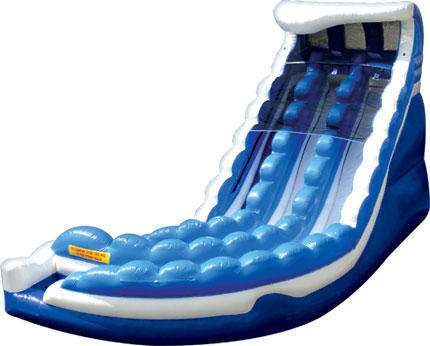 Curve Action Double Water Slide with Pools- 20'