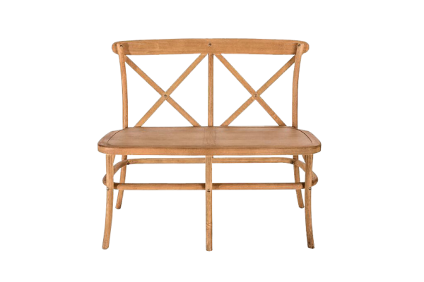 Double Cross-Back Bench Chair