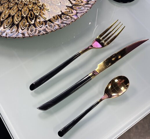 Black & Gold Dinner Spoon 