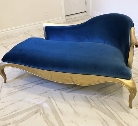 Gold & Blue Chaise 