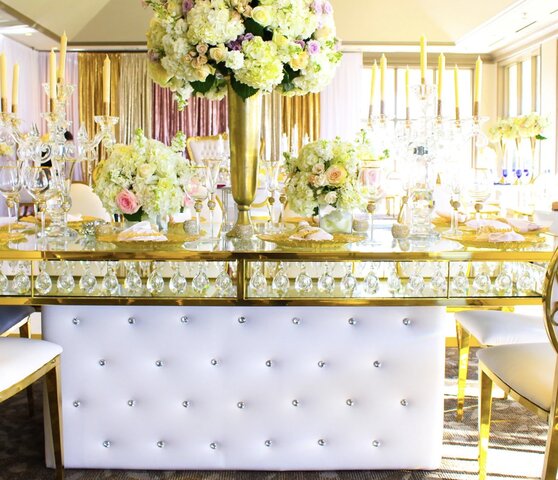 White & Gold Crystal Table