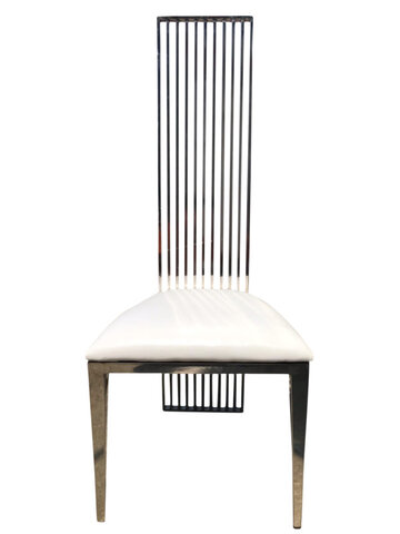 Silver & White Elegance High Back Chair