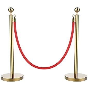 Stanchions Gold/Red Rope 