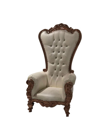 White and Rose Gold Throne Chair