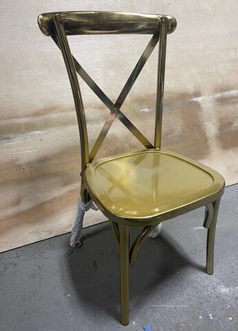 Gold Metal Cross-back Chair
