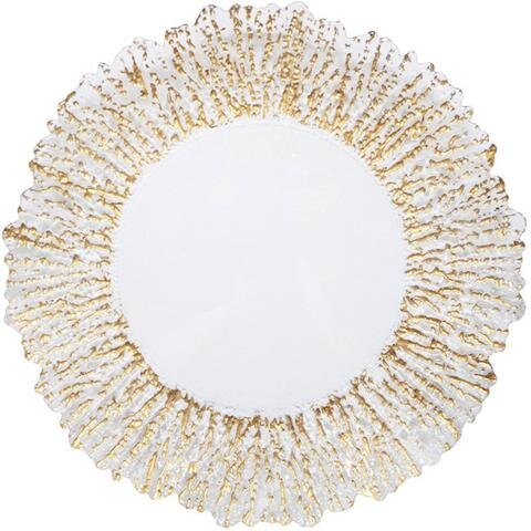 Gold Flower Bomb Charger Plate 