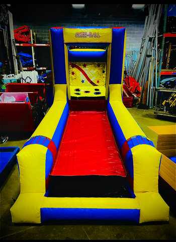 Giant inflatable skee ball