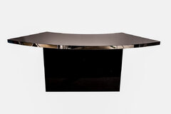 Black & Gold Half Circle Table