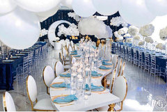 Gold & White Serpentine Table