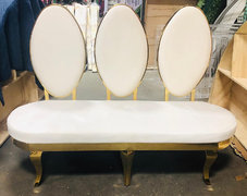 WHITE & GOLD INFINITY LOVESEAT 