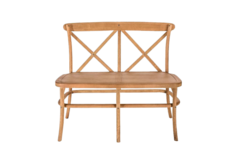 Double Cross-Back Bench Chair