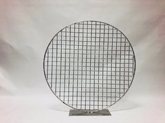 4FT ROUND NET FLORAL FRAME SILVER