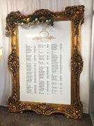 Gold Frame Mirrored Seating Chart 