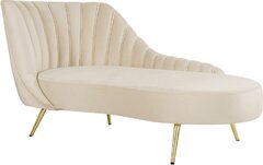 Ivory Velvet Chaise 
