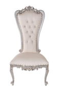 White & Silver Single Throne Chair