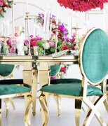 Emerald Green & Gold Tiffany Chair