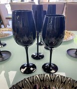 Black Wine Glass Long Stem