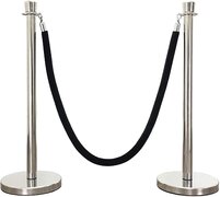 Stanchion Silver/Black Rope