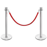 Stanchion Silver/Red Rope
