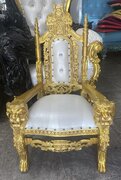 Gold and White Lion Head Kids Throne Chair