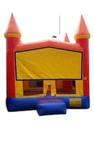 Yellow, Blue & Orange Castle Bounce House 