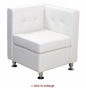 White Leather Corner Seats 