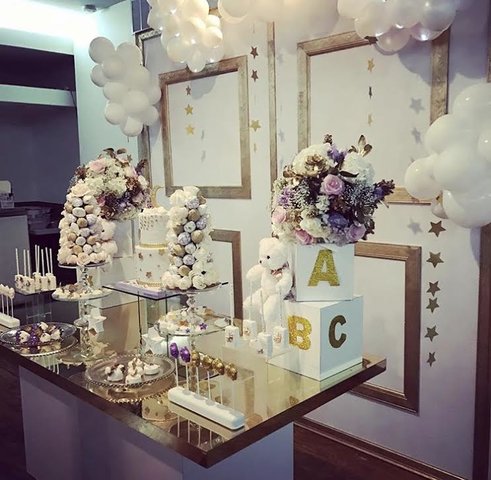White & Gold Table 