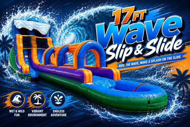17ft Wave Waterslide with Slip n Slide