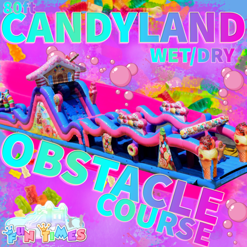 Candy Land 80ft Obstacle Course WET/DRY