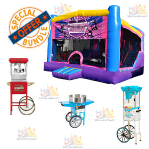 Pink Deluxe Bounce House + 3 Concessions Combo