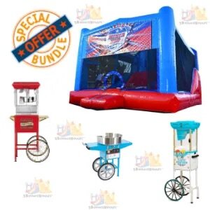 Blue Deluxe Bounce House + 3 Concessions Combo