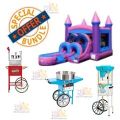 Purple/Pink Standard Bounce House + 3 Concessions