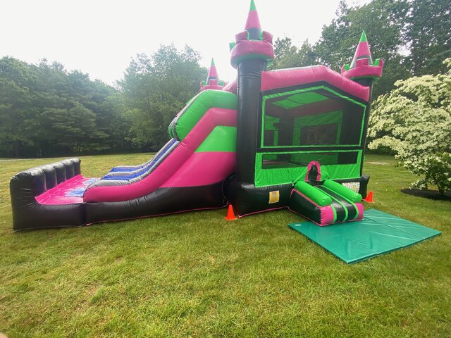 6 in 1 Neon Bounce House Slide Combo Wet/Dry