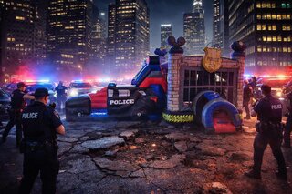 Police Car Bouncer Wet/Dry