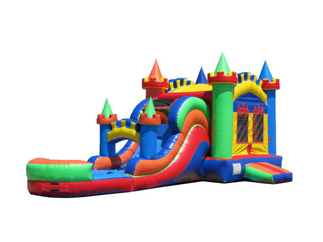 Bounce House Water slide combo with Hoop 