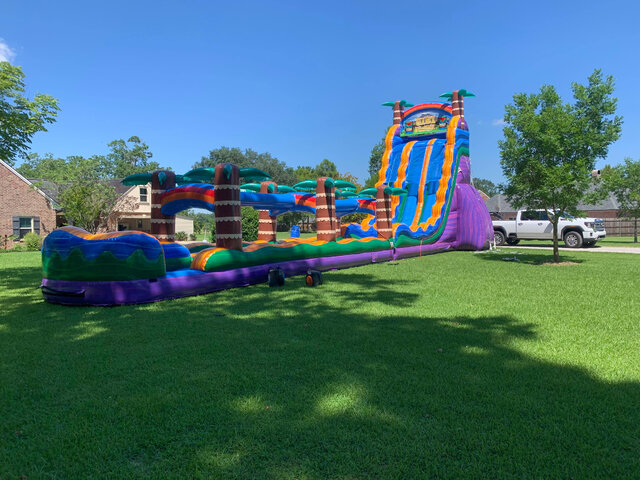 27ft Dual Lane Super Slide  Mr. Bounce Inflatable Rentals