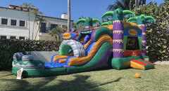 Maui Dual Lane Water Slide Combo with Hoop