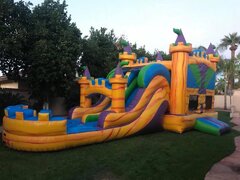 Fire Palace Dual Lane Water Slide Combo