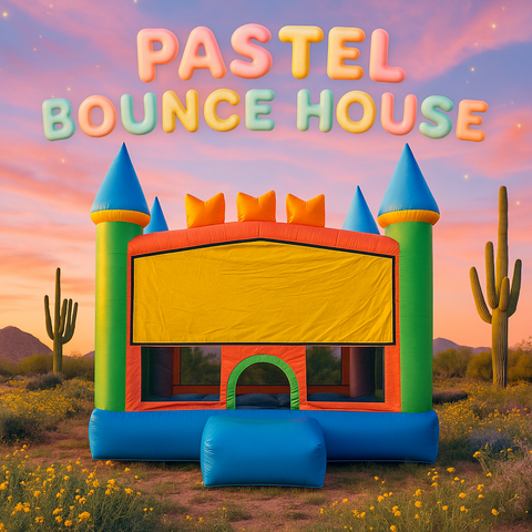 Pastel Rainbow Bounce House
