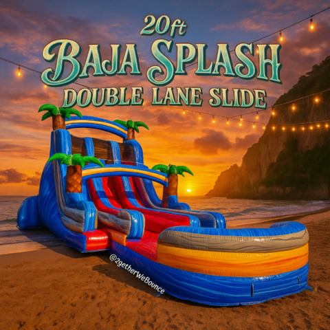 20ft Baja Splash Double Lane Slide