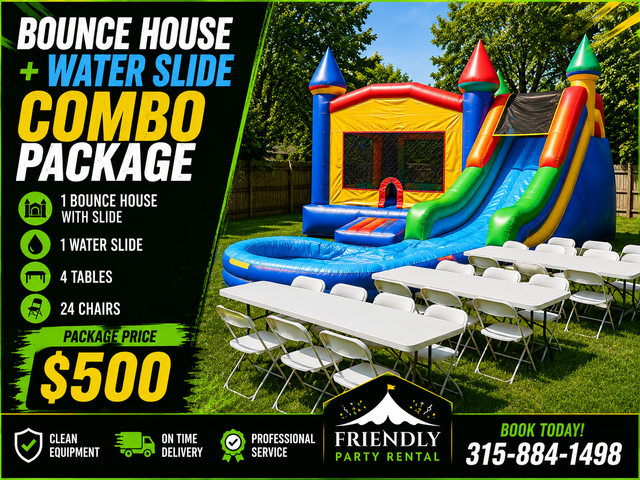 Bounce House + Waterslide Combo Package