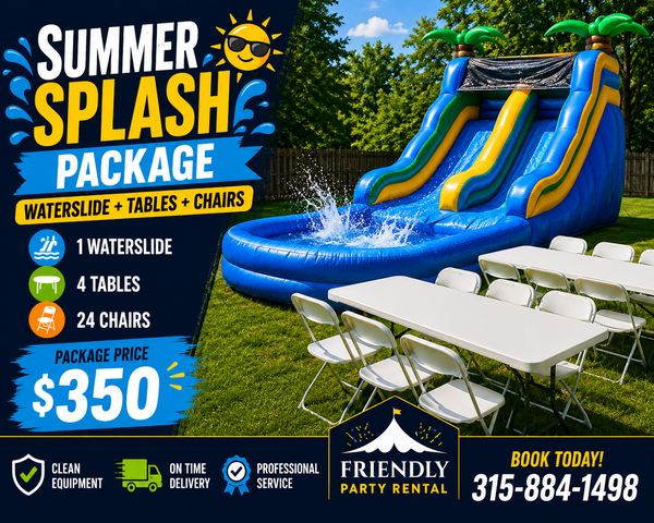 Summer Splash Package - Waterslide + Tables + Chairs
