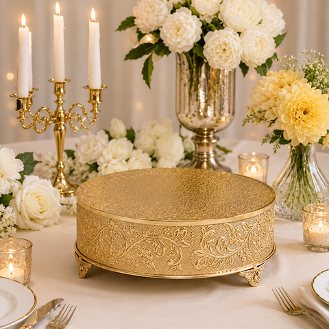 Gold Pedestal Cake Stand (14