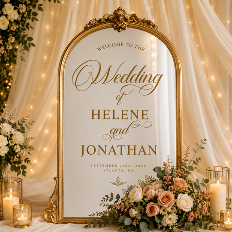 Gold Mirror Welcome Sign