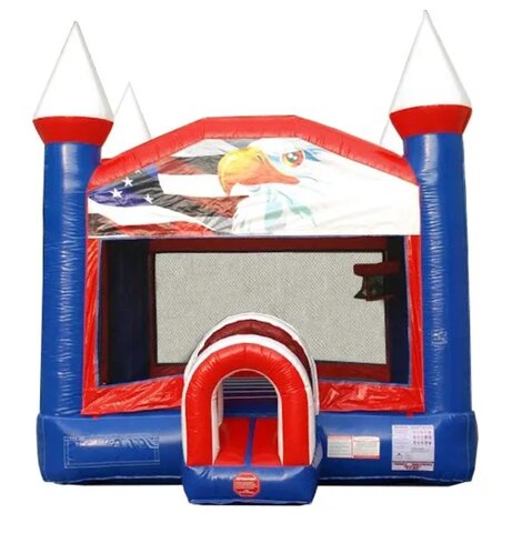 Patriotic Red, White and Blue Bounce House