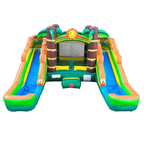 *Tropical Inflatable Double Water Slide