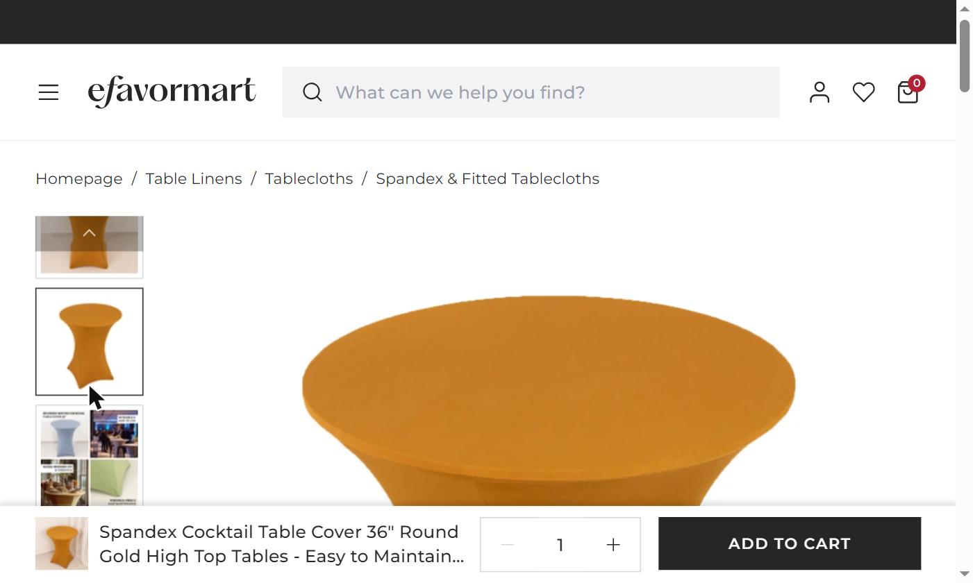 Cocktail Table Cover - Gold
