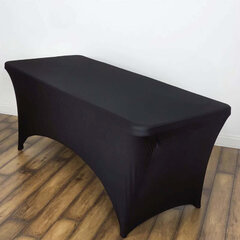 Black Spandex 6ft Table Linen Rentals — Syracuse, NY