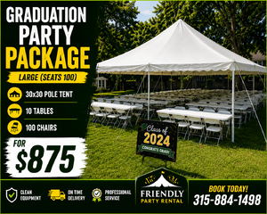 Graduation Party Package — Large (Seats 100) — Syracuse, NY