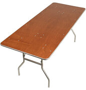 8ft Banquet Wood Folding Table